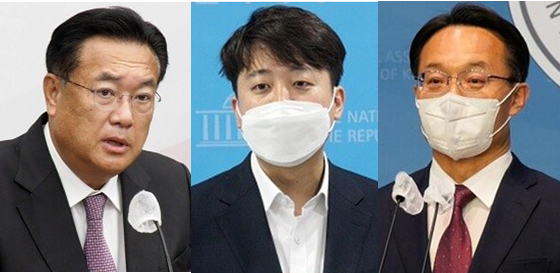 (왼쪽부터) 정진석 국민의힘 비상대책위원장, 이준석 전 국민의힘 대표, 조해진 국민의힘 의원. 시사포커스DB